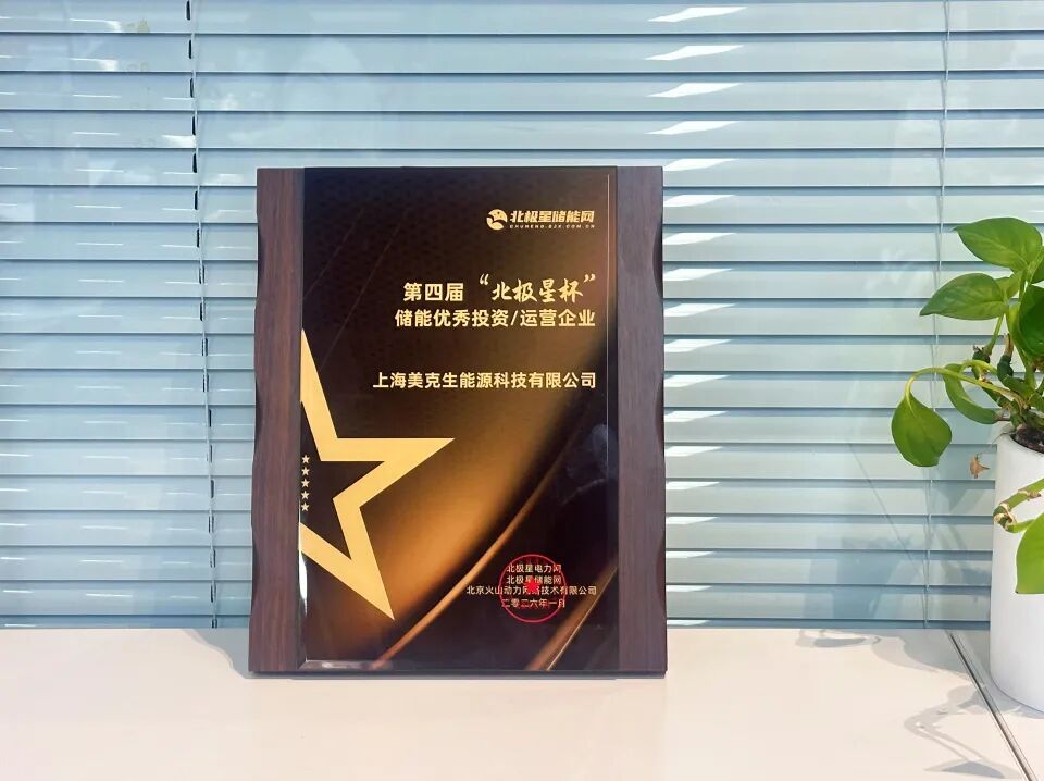 AI驱动能源资产运营，美克生能源荣获“北极星杯”储能优秀投资/运营企业奖项